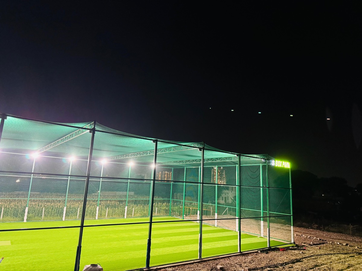 Netting and floodlights from outside