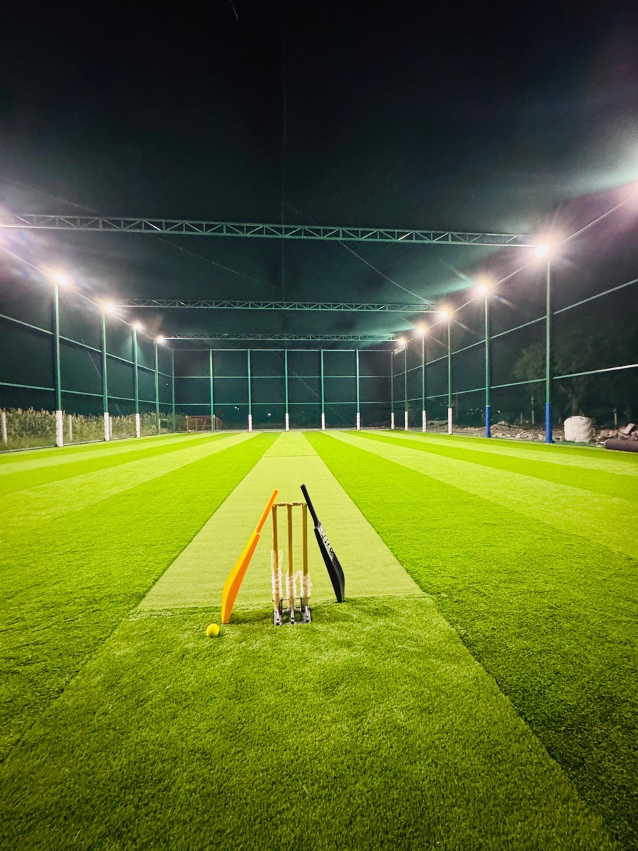 Cricket wicket down the pitch